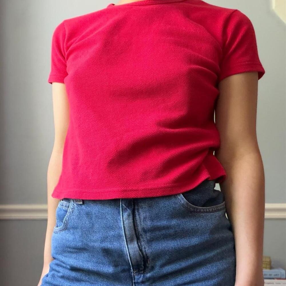 Vintage lizwear textured red t shirt